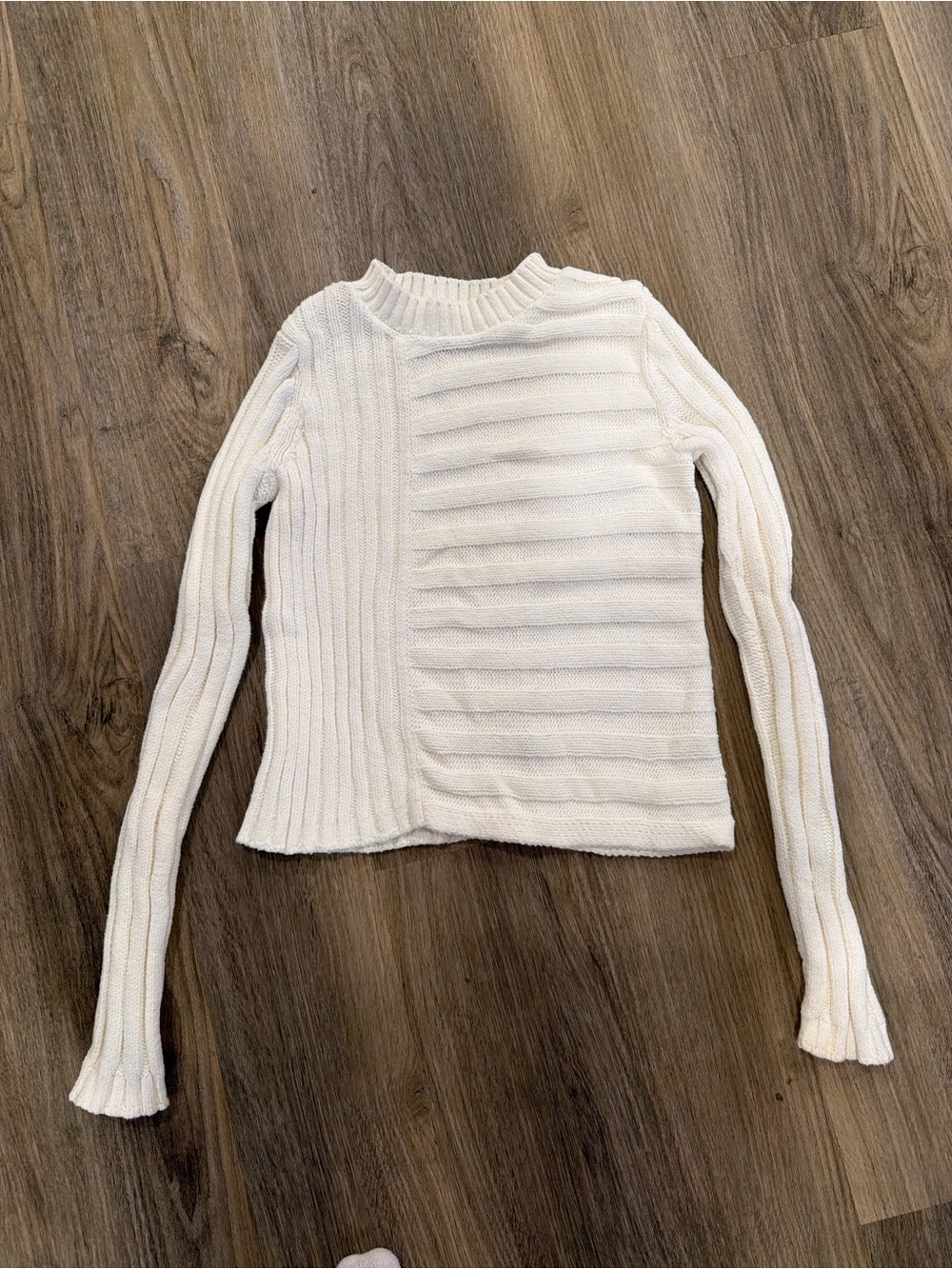 Vince Cream Ribbed Crewneck Women's Sweater